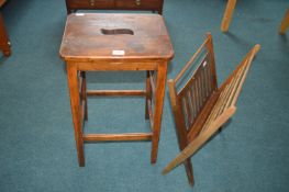 Vintage Stool and Magazine Rack