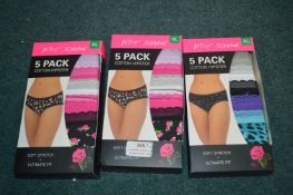 *3x 5pk of Betsy Johnson Cotton Hipsters Size: XL
