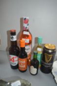 Six Bottles and Cans of Assorted Alcohol