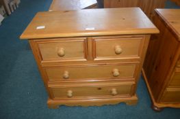Small Solid Pine Two Over Two Bedside Cabinet
