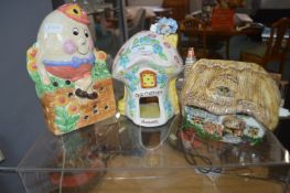 Three Novelty Pottery Lamps