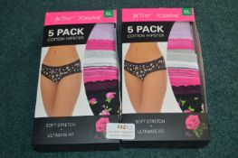 *Two Betsy Johnson Cotton Hipsters 5pk Size: XL