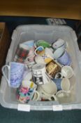 Box of Assorted Pottery Mugs