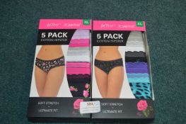 *Two Betsy Johnson Cotton Hipsters 5pk Size: XL