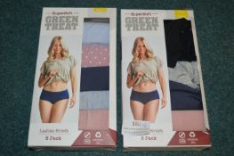 *Two Green Treat Lady's Briefs 5pk Size: S