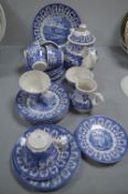 Broadhurst Westminster Abbey Pattern Blue & White