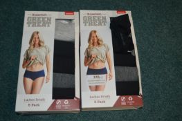 *Two Green Treat Lady's Briefs 5pk Size: M