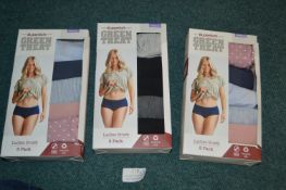 *Three Green Treat Lady's Briefs 5pk Size: XS