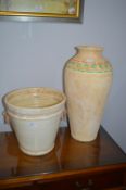 Pottery Vase and Plater