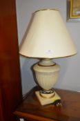 Pottery Table Lamp with Cream Shade