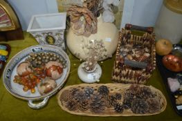 Vases and Artificial Fruits