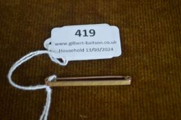 9ct Gold bar Brooch ~2g