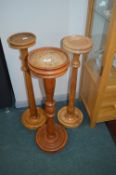 Three Turned Pine Plant Stands