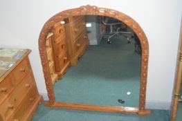 Carved Wood Framed Overmantel Mirror