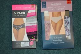 *Two Assorted Packs of Lady’s Briefs Size: M