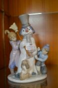 Lladro Figure of a Snowman and Children