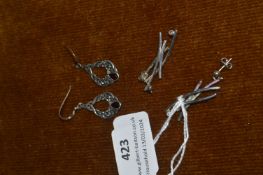 Two Pairs of 925 Sterling Silver Earrings ~8g tota