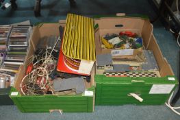 Vintage Scalextrics Track with Buildings etc.