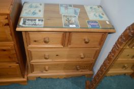 Small Pine Two Over Two Chest of Drawers