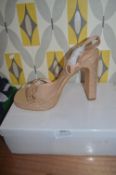 Pair of Gold High Heel Sandals Size: EU 40, UK 7