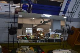 Retro Style Mirror Mounted on Wire Grid