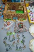 Vintage Play Fort with Soldiers, etc. by GB Toys