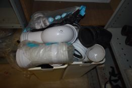 *Two Plastic Containers and Contents to Include Assorted Flexible Toilet Connectors, Elbows, etc. (