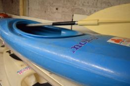 Blue Kayak with Oar