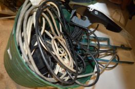 Bucket Containing Electric Work Light, Hardhat, Ex