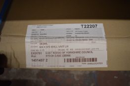 White LH Wall Unit 600x575mm with Rosewood Door and Chrome Handle/Trim