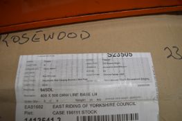 White LH Drawer Line Base Cabinet 400x500mm with Rosewood and Chrome Handle/Trim