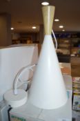 *Four White & Wood Effect Pendant Lights