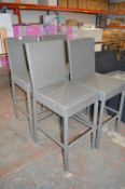 *Set of Four Rattan Garden Barstools