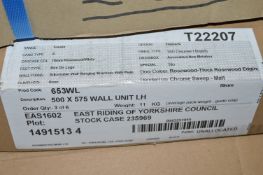 Rosewood & White LH Wall Unit 500x575mm with Chrome Handle/Trim