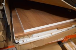 Rosewood & White LH Drawer Line Base Cabinet 800x500mm with Chrome Handle/Trim (no fittings)