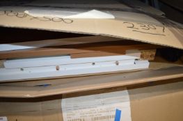 Rosewood & White LH Drawer Line Base Cabinet 800x500mm with Chrome Handle/Trim (no fittings)