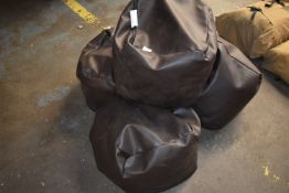 *Four Brown Faux Leather Beanbag Cubes