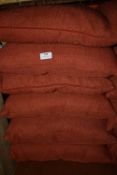 *Six Terracotta Hessian Style Scatter Cushions