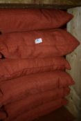 *Six Terracotta Hessian Style Scatter Cushions