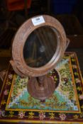 *Carved Indian Teak Circular Mirror