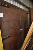 *Pair of Softwood Double Doors with Surround 226cm wide x 207cm high