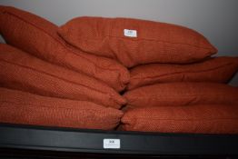 *Seven Terracotta Hessian Style Scatter Cushions