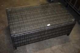 *Abreo Rattan Occasional Table with Glass Top