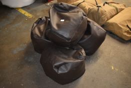 *Four Brown Faux Leather Beanbag Cubes