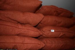 *Eight Terracotta Hessian Style Scatter Cushions