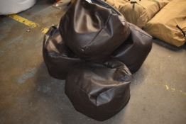 *Four Brown Faux Leather Beanbag Cubes