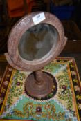 *Carved Indian Teak Circular Mirror