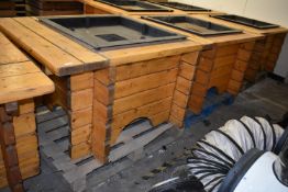 *Firepit with Softwood Surround 120x120x80cm