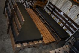 *Bench and Table Set Comprising Two Softwood Futon Style Benches with Cushion Close Boarded Futon