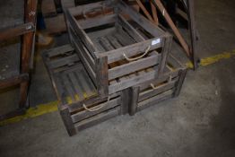 *Three Vintage Style Wooden Crate
